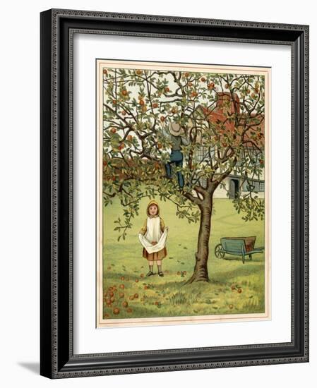 Girl Picks Fruit 1881-Thomas Crane-Framed Art Print