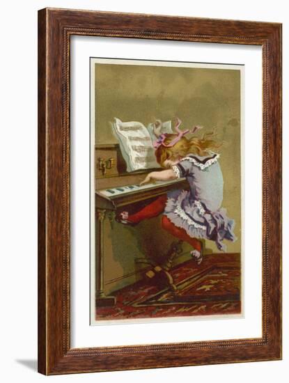 Girl Playing a Piano-null-Framed Giclee Print