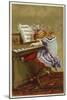 Girl Playing a Piano-null-Mounted Giclee Print
