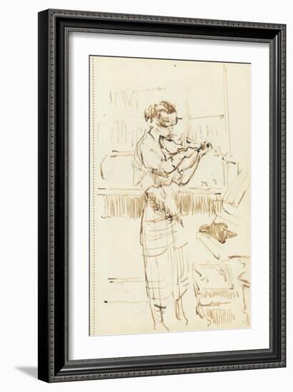 Girl Playing a Violin-Walter Richard Sickert-Framed Giclee Print