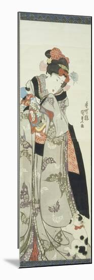 Girl Playing with Doll and a Cat-Utagawa Kunisada-Mounted Giclee Print