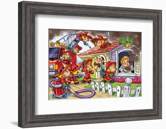 Girl Power - Firefighters-null-Framed Art Print