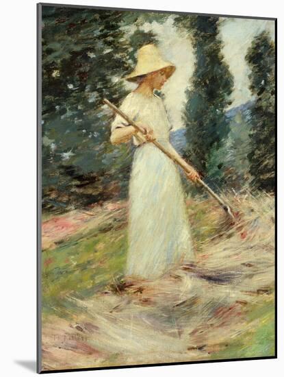 Girl Raking Hay, 1890 by Theodore Robinson-Theodore Robinson-Mounted Giclee Print