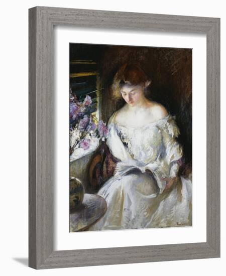 Girl Reading, 1902-Edmund Charles Tarbell-Framed Giclee Print