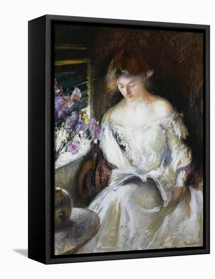 Girl Reading, 1902-Edmund Charles Tarbell-Framed Premier Image Canvas