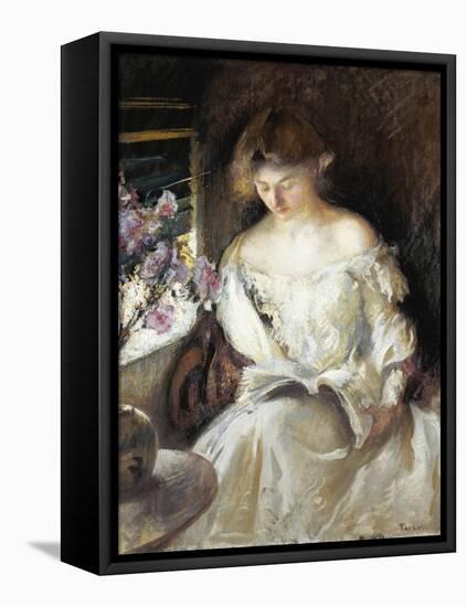 Girl Reading, 1902-Edmund Charles Tarbell-Framed Premier Image Canvas