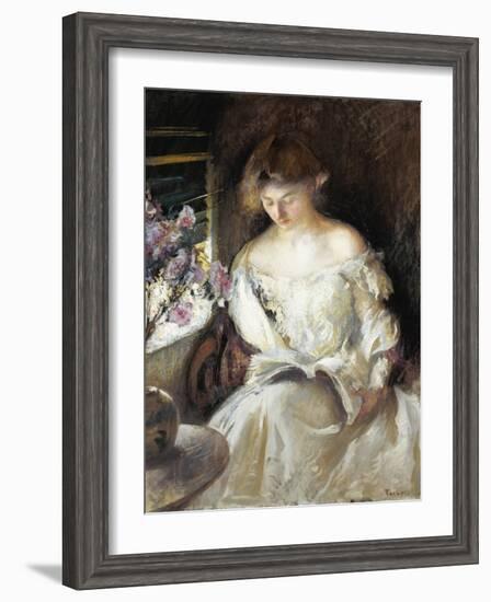 Girl Reading, 1902-Edmund Charles Tarbell-Framed Giclee Print