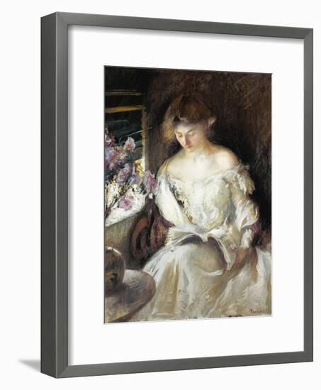 Girl Reading, 1902-Edmund Charles Tarbell-Framed Giclee Print