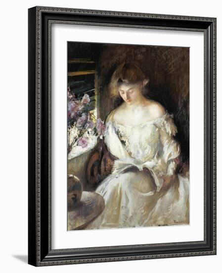 Girl Reading, 1902-Edmund Charles Tarbell-Framed Giclee Print