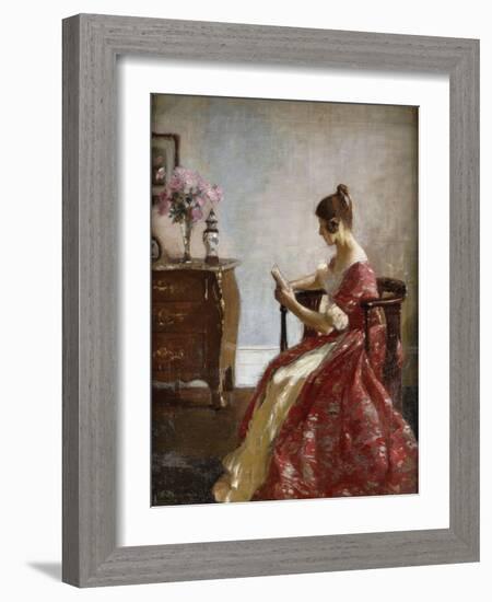 Girl Reading, 1916 (Oil on Canvas)-Richard Jack-Framed Giclee Print