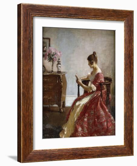 Girl Reading, 1916 (Oil on Canvas)-Richard Jack-Framed Giclee Print