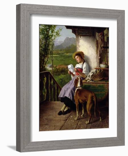 Girl Reading a Letter, 1891-Theodore Gerard-Framed Giclee Print