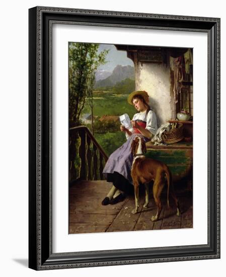 Girl Reading a Letter, 1891-Theodore Gerard-Framed Giclee Print