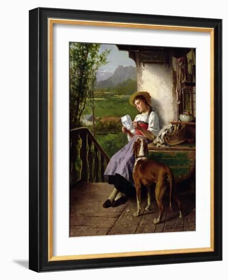 Girl Reading a Letter, 1891-Theodore Gerard-Framed Giclee Print