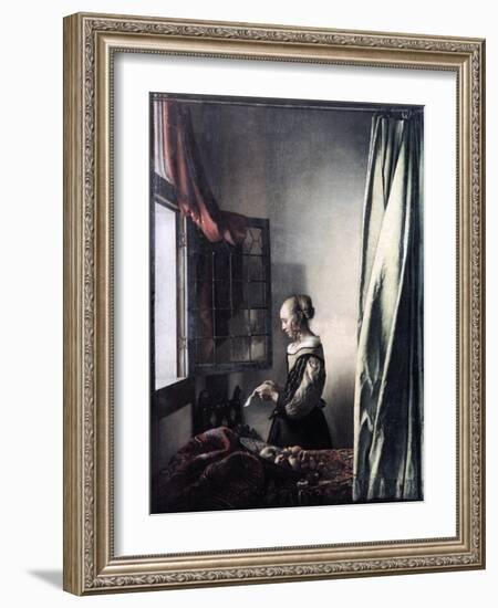 Girl Reading a Letter at an Open Window, C1657-Johannes Vermeer-Framed Giclee Print