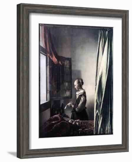 Girl Reading a Letter at an Open Window, C1657-Johannes Vermeer-Framed Giclee Print