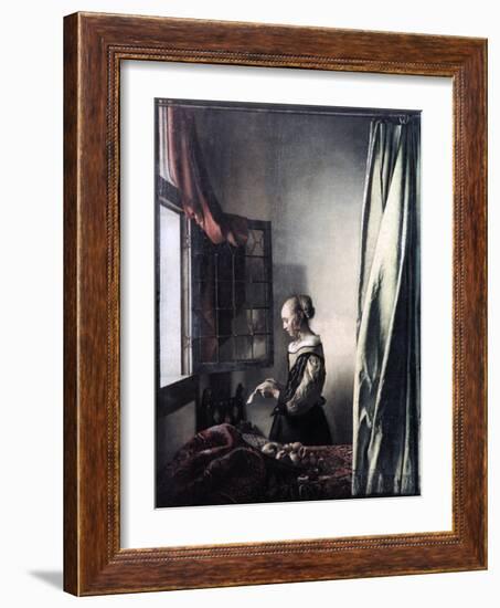 Girl Reading a Letter at an Open Window, C1657-Johannes Vermeer-Framed Giclee Print