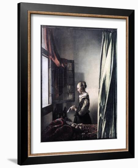 Girl Reading a Letter at an Open Window, C1657-Johannes Vermeer-Framed Giclee Print