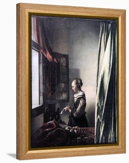 Girl Reading a Letter at an Open Window, C1657-Johannes Vermeer-Framed Premier Image Canvas