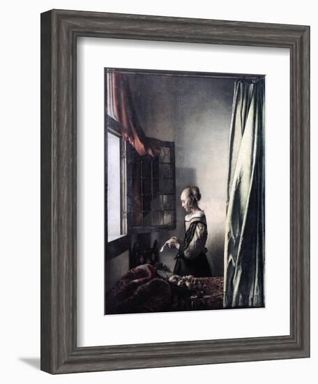 Girl Reading a Letter at an Open Window, C1657-Johannes Vermeer-Framed Giclee Print