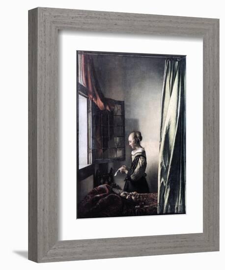 Girl Reading a Letter at an Open Window, C1657-Johannes Vermeer-Framed Giclee Print