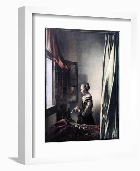 Girl Reading a Letter at an Open Window, C1657-Johannes Vermeer-Framed Giclee Print