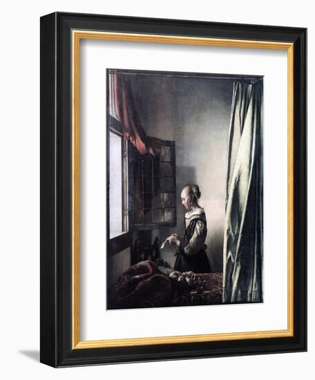 Girl Reading a Letter at an Open Window, C1657-Johannes Vermeer-Framed Giclee Print