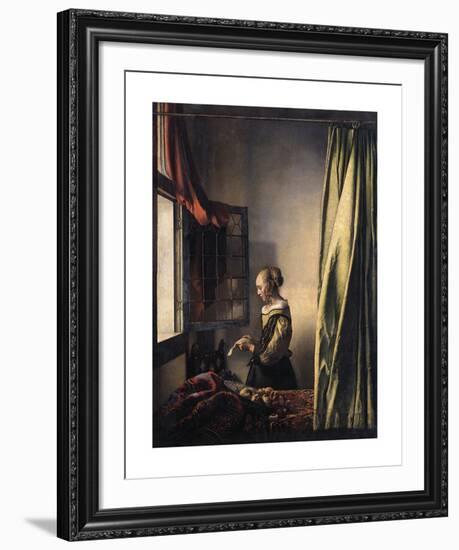 Girl Reading a Letter at an Open Window-Jan Vermeer-Framed Premium Giclee Print