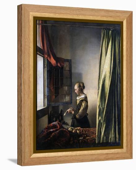 Girl Reading a Letter by an Open Window, Ca 1659-Johannes Vermeer-Framed Premier Image Canvas