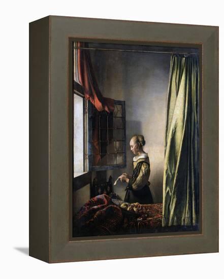 Girl Reading a Letter by an Open Window, Ca 1659-Johannes Vermeer-Framed Premier Image Canvas