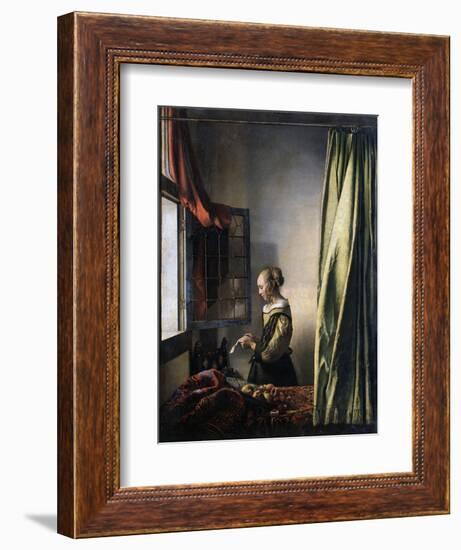 Girl Reading a Letter by an Open Window, Ca 1659-Johannes Vermeer-Framed Giclee Print