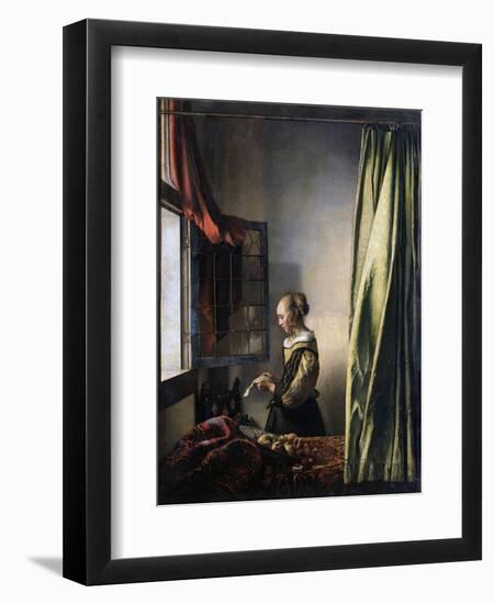 Girl Reading a Letter by an Open Window, Ca 1659-Johannes Vermeer-Framed Giclee Print