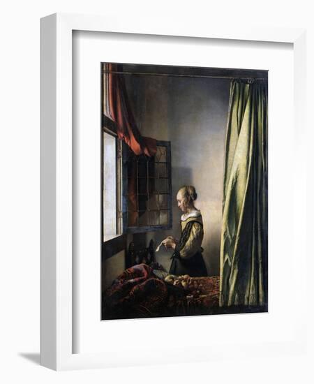 Girl Reading a Letter by an Open Window, Ca 1659-Johannes Vermeer-Framed Giclee Print