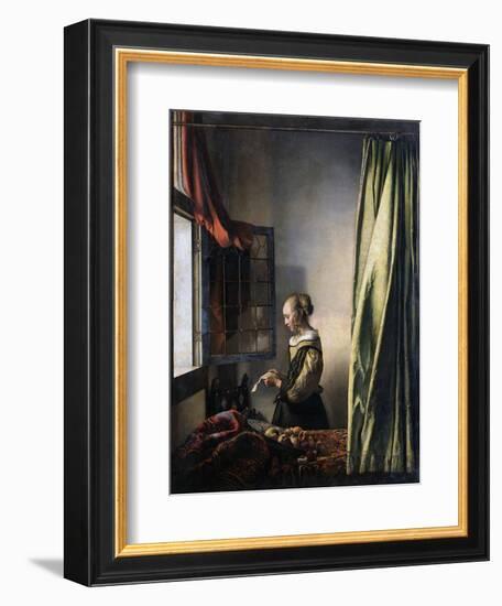 Girl Reading a Letter by an Open Window, Ca 1659-Johannes Vermeer-Framed Giclee Print