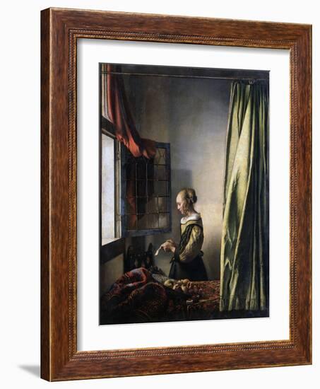 Girl Reading a Letter by an Open Window, Ca 1659-Johannes Vermeer-Framed Giclee Print