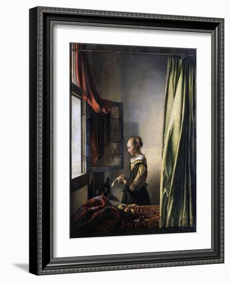 Girl Reading a Letter by an Open Window, Ca 1659-Johannes Vermeer-Framed Giclee Print