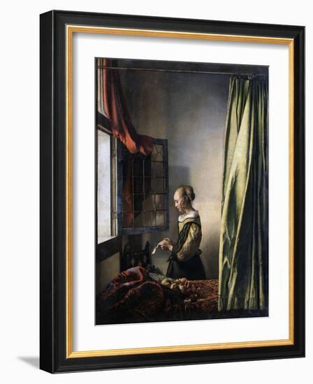 Girl Reading a Letter by an Open Window, Ca 1659-Johannes Vermeer-Framed Giclee Print