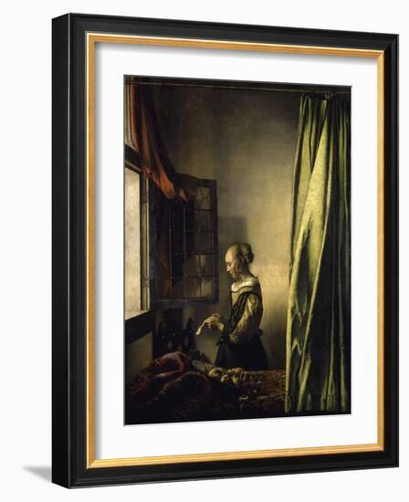 Girl Reading a Letter-Johannes Vermeer-Framed Premium Giclee Print