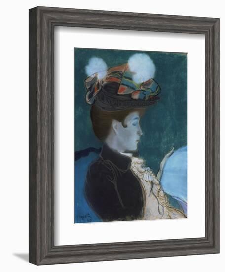 Girl Reading a Newspaper-Louis Anquetin-Framed Giclee Print