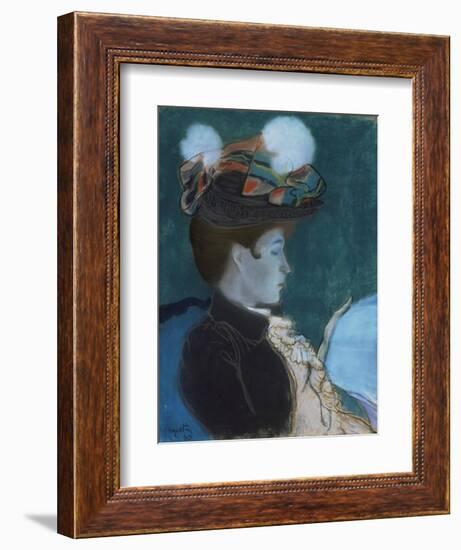 Girl Reading a Newspaper-Louis Anquetin-Framed Giclee Print