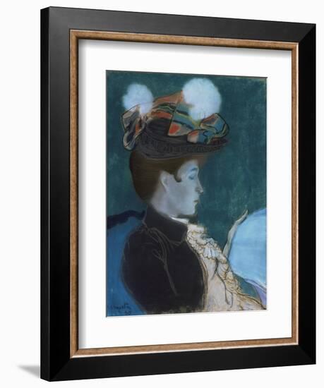 Girl Reading a Newspaper-Louis Anquetin-Framed Giclee Print