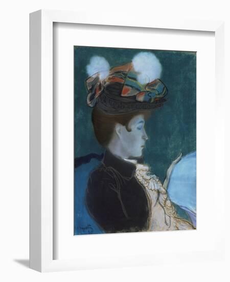 Girl Reading a Newspaper-Louis Anquetin-Framed Giclee Print