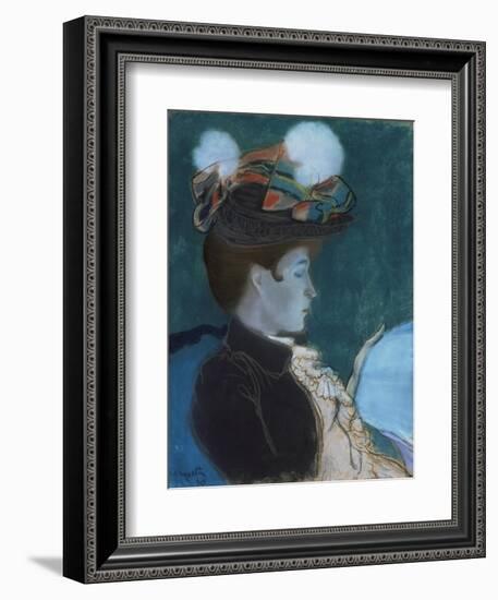 Girl Reading a Newspaper-Louis Anquetin-Framed Giclee Print