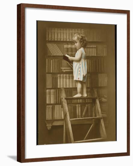 Girl Reading Book-null-Framed Photographic Print