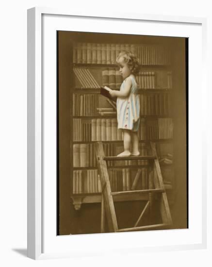 Girl Reading Book-null-Framed Photographic Print