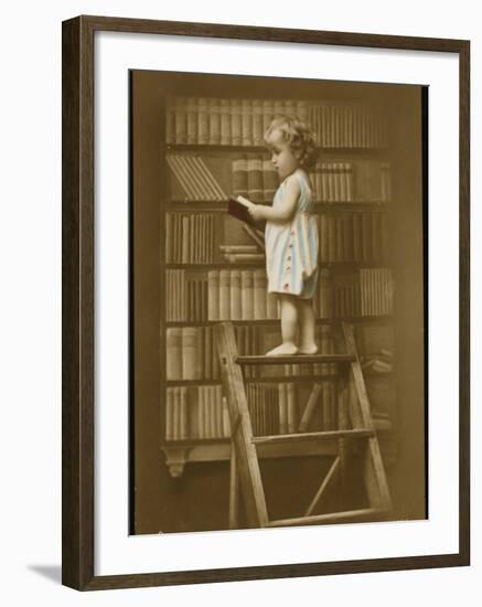 Girl Reading Book-null-Framed Photographic Print