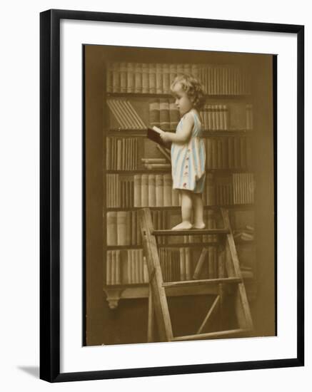 Girl Reading Book-null-Framed Photographic Print