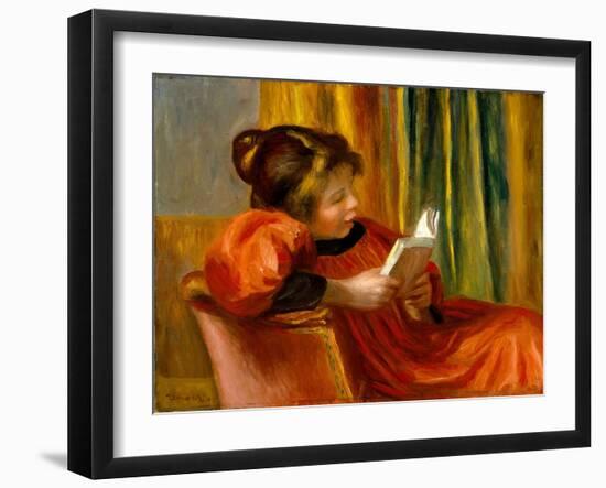 Girl Reading, C.1890 (Oil on Canvas)-Pierre Auguste Renoir-Framed Giclee Print