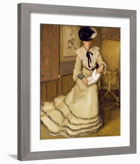 Girl Reading, c.1903-1904-Frederick Carl Frieseke-Framed Premium Giclee Print