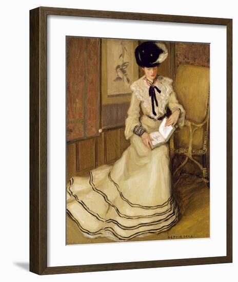 Girl Reading, c.1903-1904-Frederick Carl Frieseke-Framed Premium Giclee Print